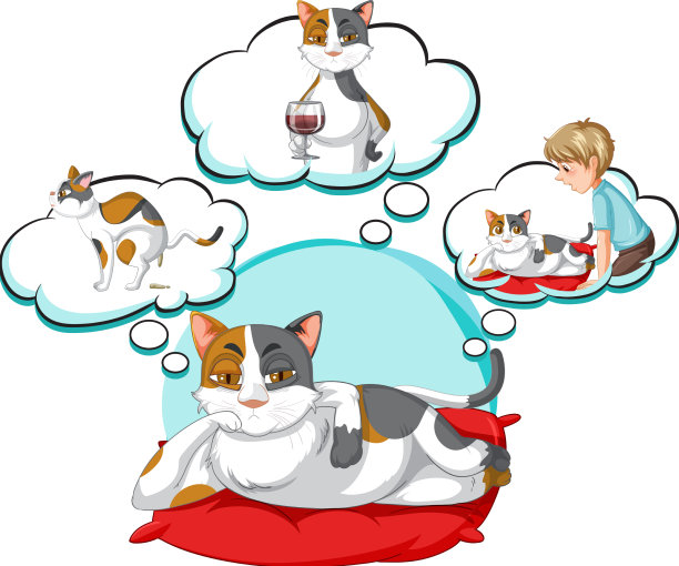 一只带着叫声思考的猫图片下载