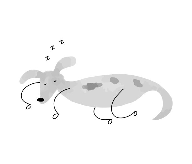 水彩睡觉的狗图片下载