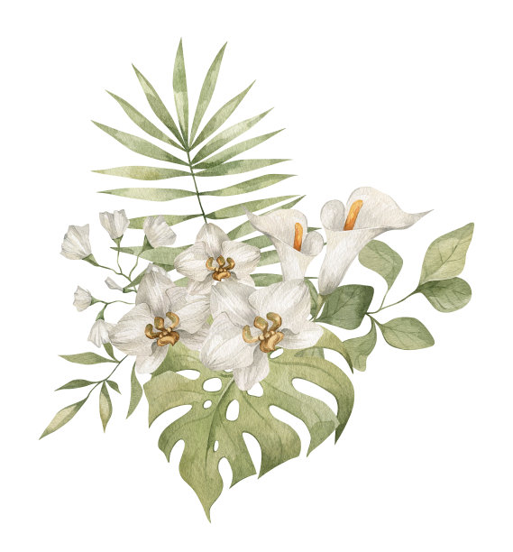 水彩花花束图片下载