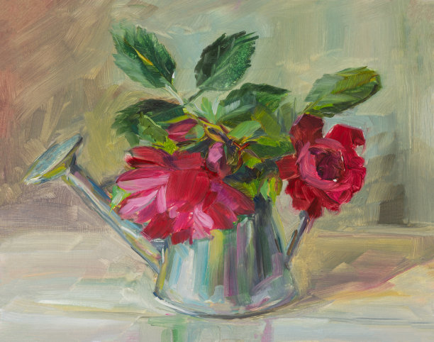 花瓶里的玫瑰。图片下载