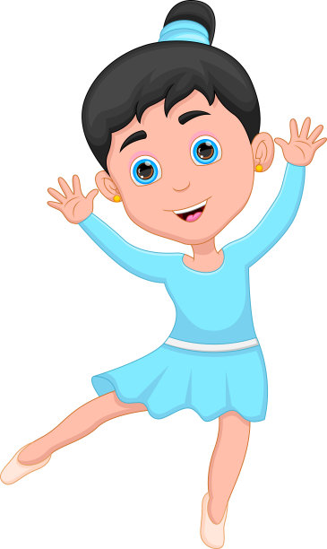 白色背景上的芭蕾舞小女孩图片下载