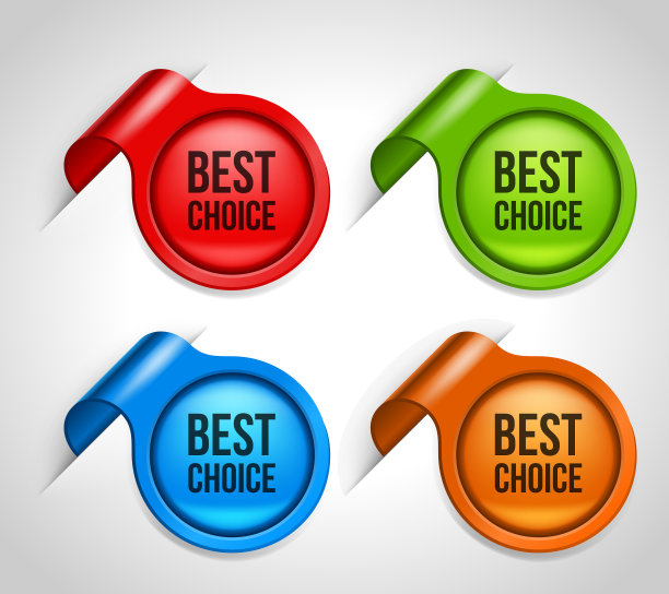 具有最佳选择的按钮提供消息矢量插图。图片下载