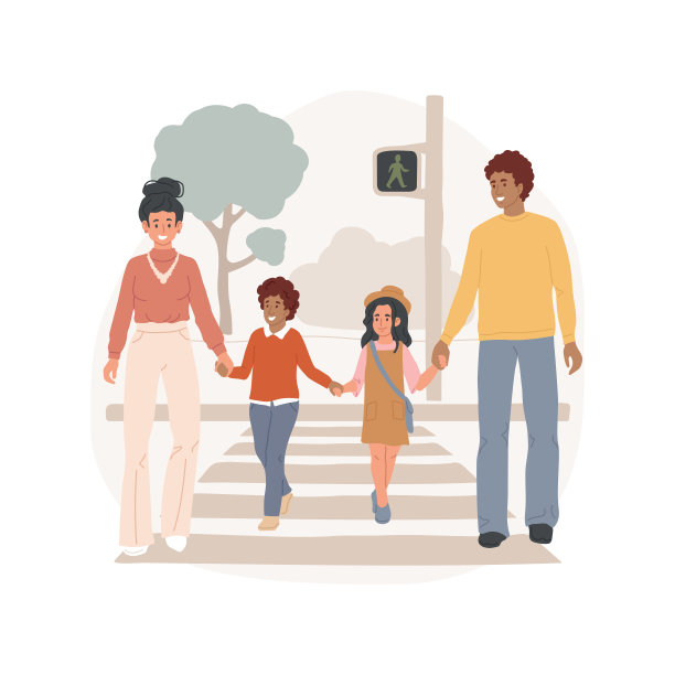 教学交通规则孤立卡通矢量插图图片下载