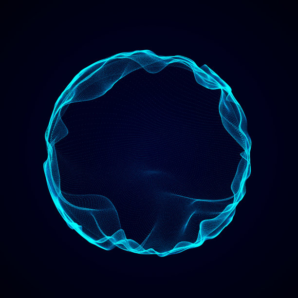 球形音乐均衡器。粒子的圆形声波。音乐抽象蓝色背景。3 d渲染。图片下载