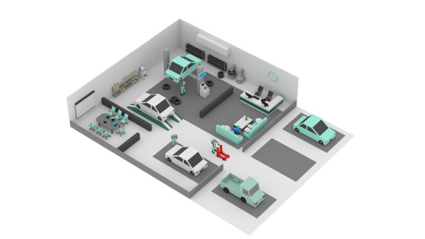 现代创意办公室等距视图。图片下载