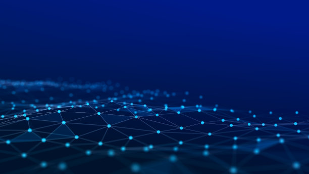 抽象的蓝色未来主义背景。信息数据流的技术浪潮。3 d渲染。图片下载