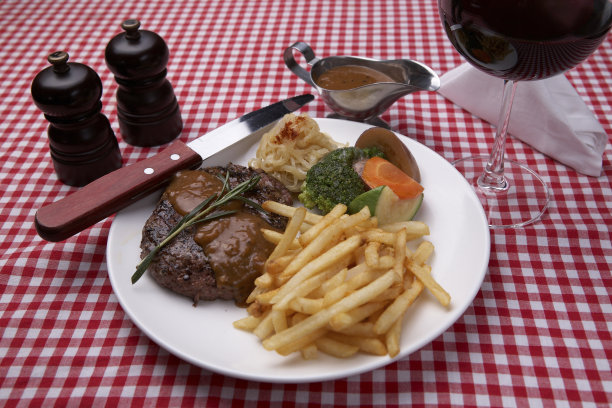 牛排和薯条图片下载