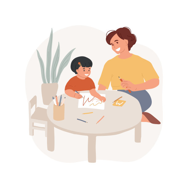 婴儿涂鸦孤立的卡通矢量插图图片下载