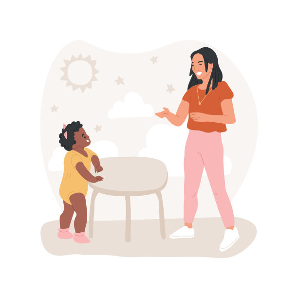 学习站起来孤立的卡通矢量插图图片下载