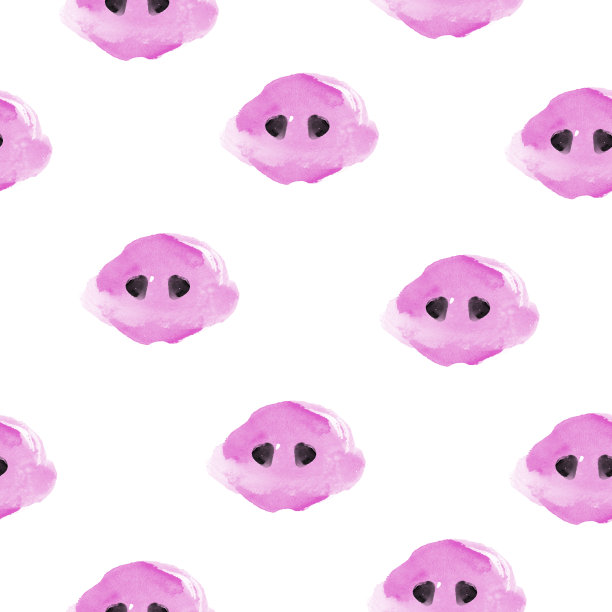 猪嘴水彩无缝图案图片下载