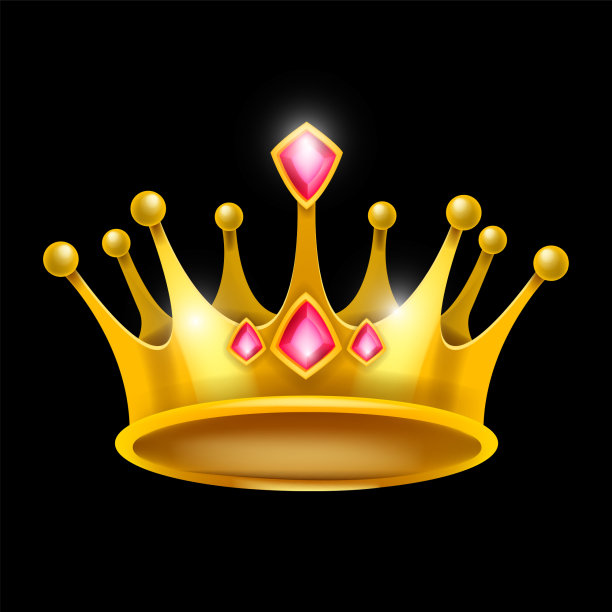 金色王冠图标，矢量女王金色皇家王冠，奢华公主中世纪权力象征，珠宝。图片下载
