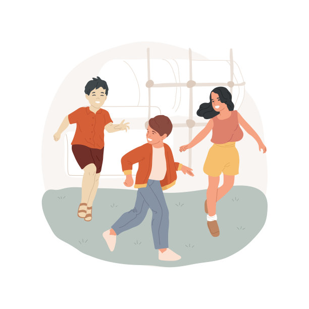 院子游戏孤立的卡通矢量插图图片下载