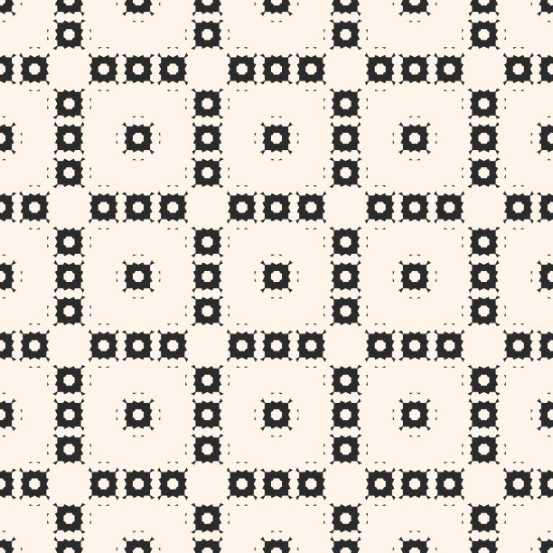 向量单色纹理。精致的花卉几何无缝图案图片下载