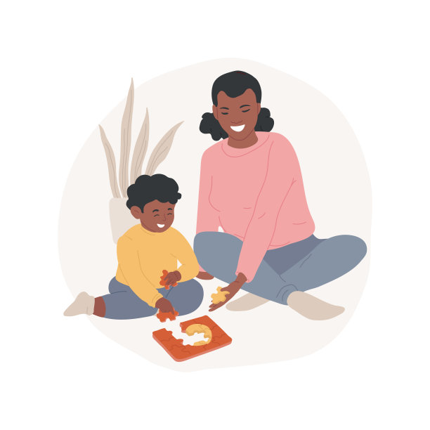 解决谜题一起孤立的卡通矢量插图图片下载