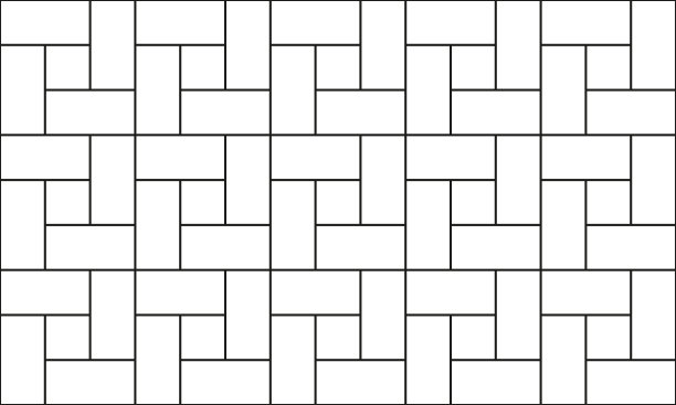 白色和黑色简单的无缝图案的铺装与正方形块图片下载