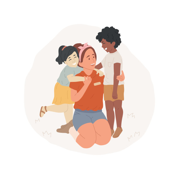 营地辅导员卡通矢量插图图片下载