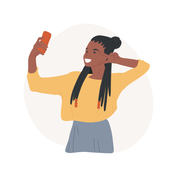 辫孤立的卡通矢量插图图片下载