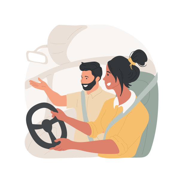 良好的驾驶孤立卡通矢量插图。图片下载