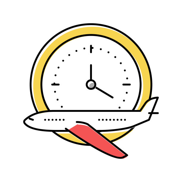 飞行小时学校颜色图标矢量插图图片下载