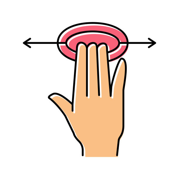 智能手机屏幕触摸三指彩色图标矢量插图图片下载