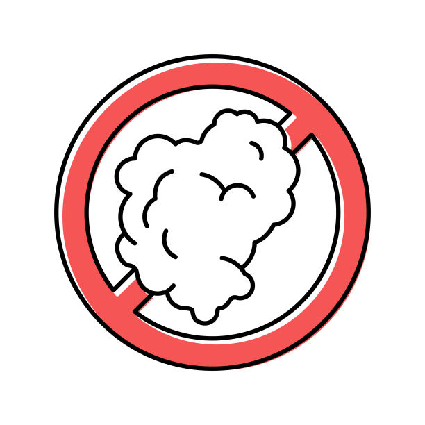 禁止吸烟标志彩色图标矢量插图图片下载