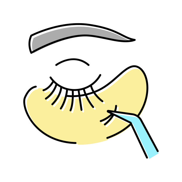 应用睫毛颜色图标矢量插图图片下载