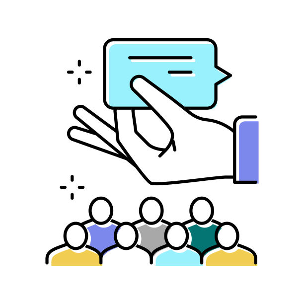 咨询委员会和导师颜色图标矢量插图图片下载