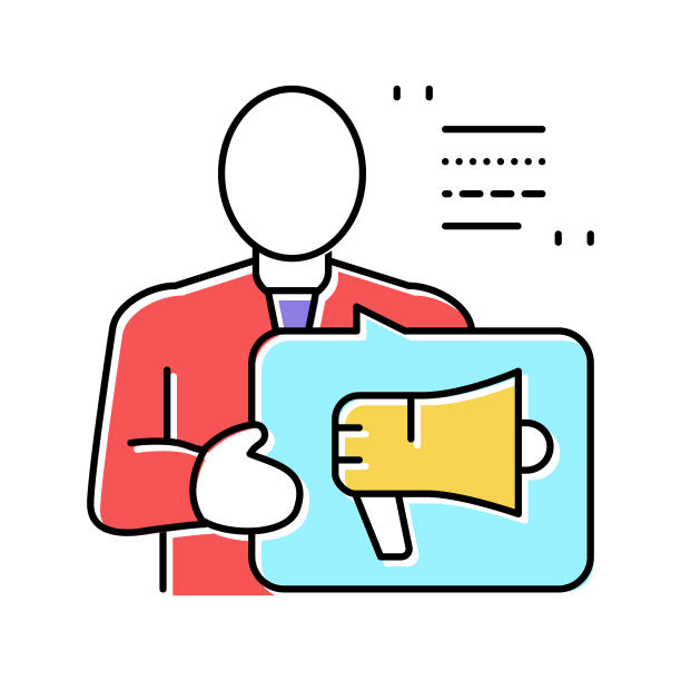 顾问法律颜色图标矢量插图图片下载