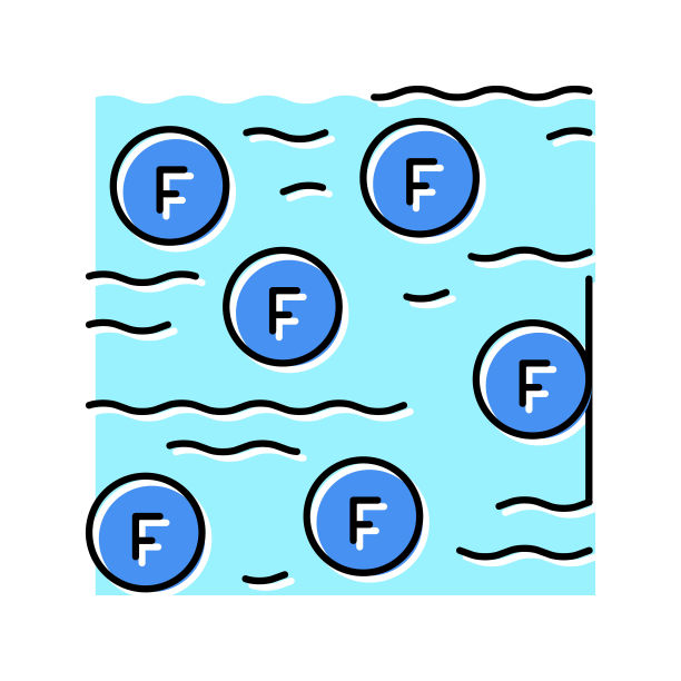 氟化水彩图标矢量插图图片下载