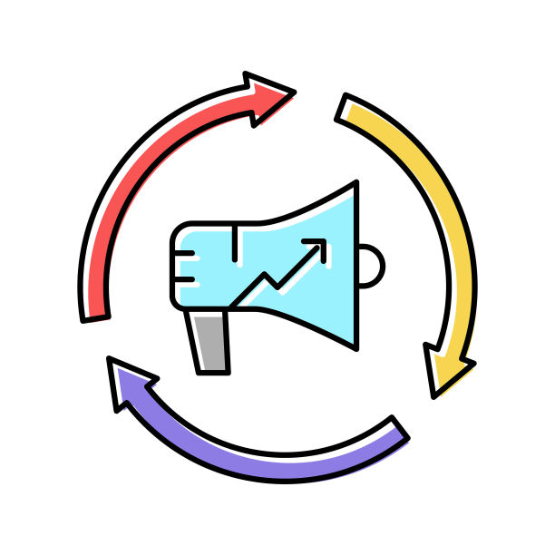 品牌推广彩色图标矢量插图图片下载