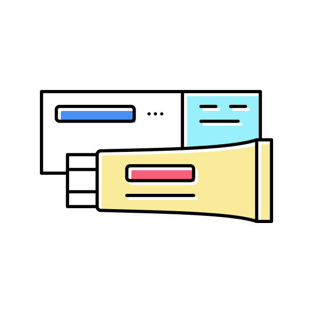 软膏婴儿颜色图标矢量插图图片下载