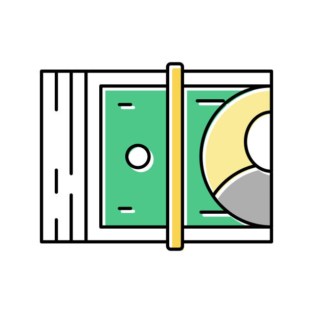 金钱钞票为玩家在电子游戏颜色图标矢量插图图片下载