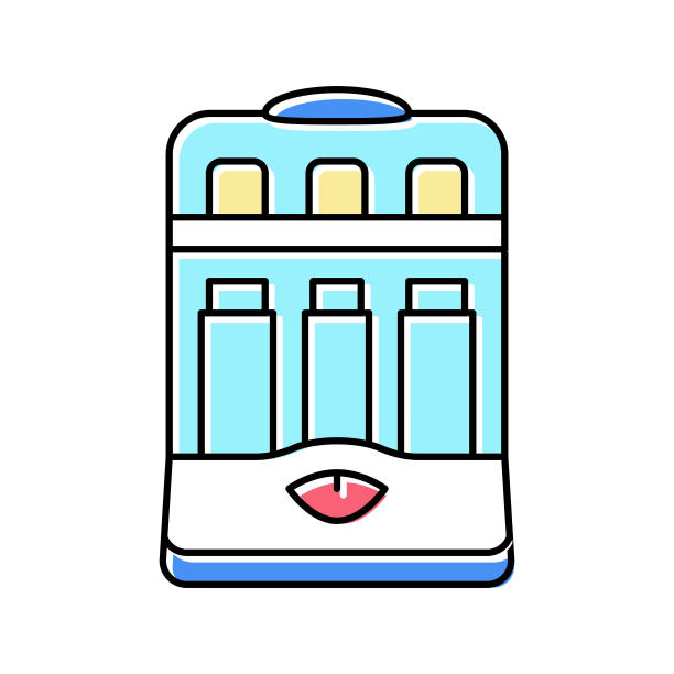 消毒瓶装置婴儿颜色图标矢量插图图片下载
