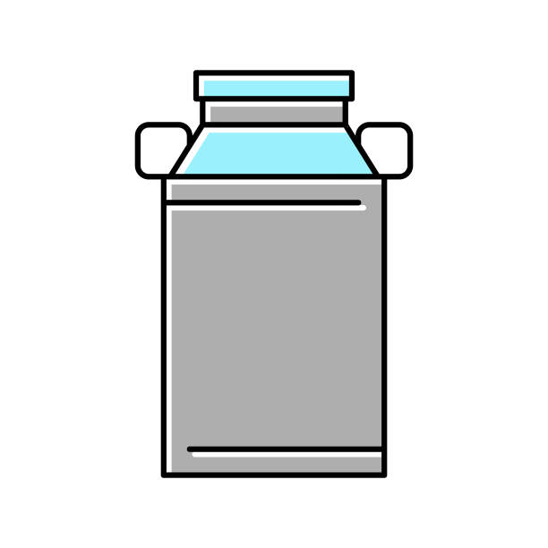 牛奶可以颜色图标矢量插图图片下载