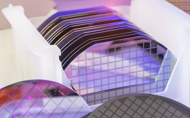 硅片在塑料支架盒图片下载