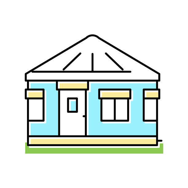 毡房颜色图标矢量插图图片下载