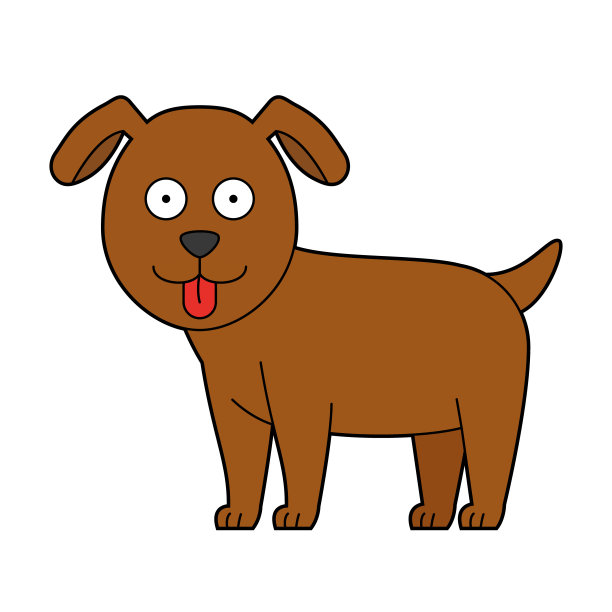 可爱的卡通矢量插图的狗图片下载
