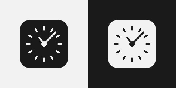 时钟矢量基本形状图标图片下载