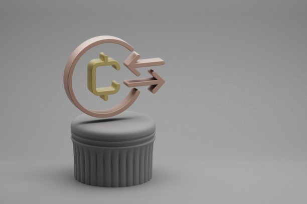 美丽的抽象插图硬币符号图标在一个柱的立场和精彩的背景。3 d渲染插图。背景图案设计。图片下载