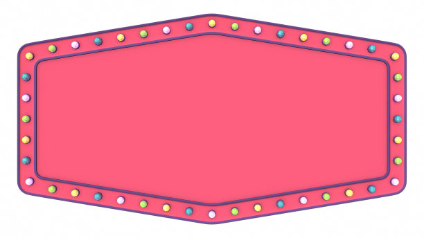 粉彩灯板标志复古白色背景。三维渲染图片下载