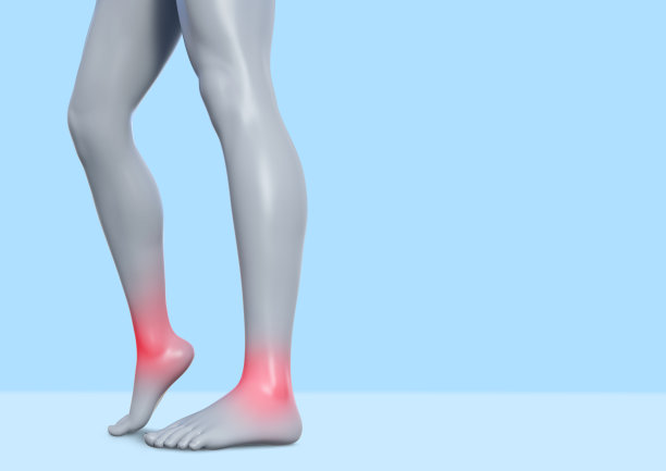 女性腿部疼痛的3d渲染插图。图片下载