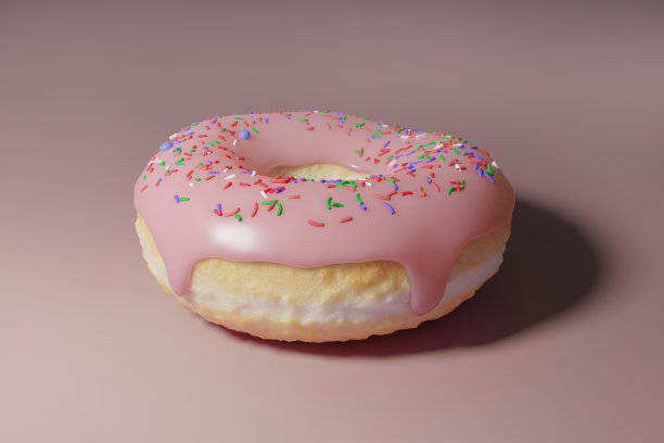 3d渲染釉面甜甜圈与甜洒图片下载