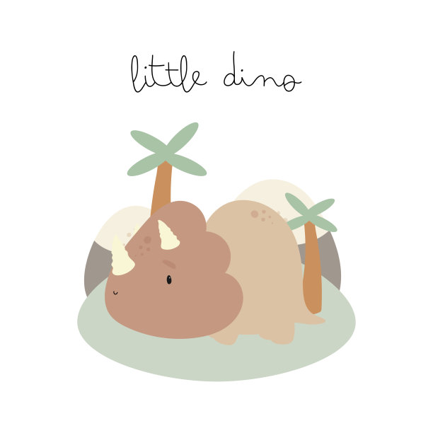 可爱的小恐龙。卡通风格。矢量插图。儿童用品，卡片，海报，横幅，儿童书籍，印刷在包装上，印刷在衣服，织物，墙纸，纺织品或盘子。图片下载