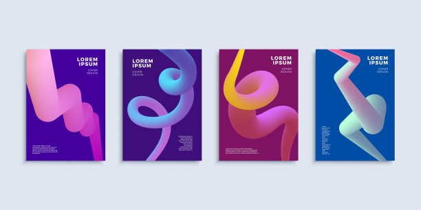 现代抽象涵盖设计模板集。图片下载