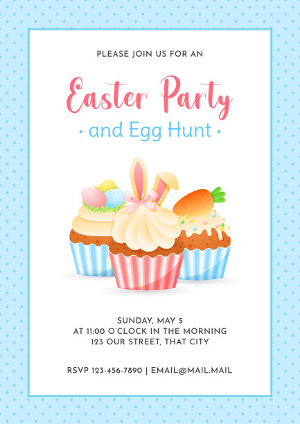复活节派对和找蛋邀请图片下载