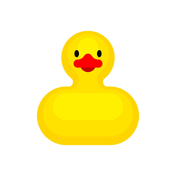 橡皮鸭孤立。儿童玩具矢量插图图片下载