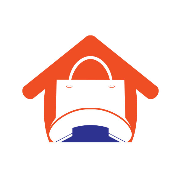 调用存储矢量标识设计模板。购物袋与手机图标设计。图片下载