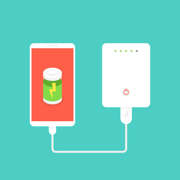 通过usb线连接智能手机的电源。矢量插图。图片下载
