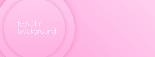 美丽的背景。抽象向量长横幅，最小的粉红色梯度背景与3D圆圈和文本的复制空间。Facebook的头图片下载