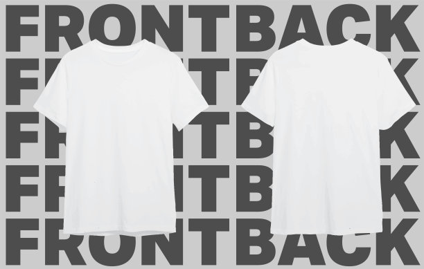 逼真的矢量t恤模型白色与文本背景图片下载